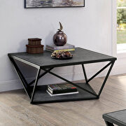 Gray/ sand black faux slate top coffee table main photo