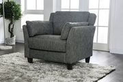 Gray Contemporary Chair in Linen Like Fabric main photo