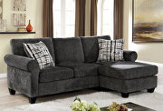 Gray fabric transitional sectional sofa
