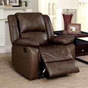 Brown Transitional Chair w/ 2 Recliners main photo