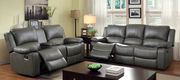 Gray Transitional Motion Sofa w/ Drop-Down Table