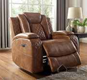 Brown deluxe detailed upholstery power recliner chair