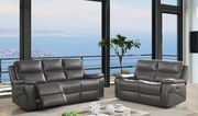 Gray contemporary motion recliner sofa