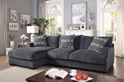 Kaylee II LF (Gray) Gray fabric massive living room sectional