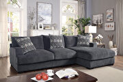 Kaylee II RF (Gray) Gray fabric massive living room sectional