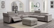 Gray contemporary sectional w/ power recliners main photo