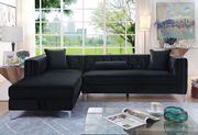 Black transitional sectional w/ chaise storage main photo