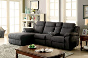 Gray chenille upholstery recliner sectional main photo