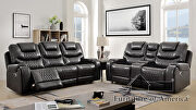 Diamond tufted gray faux leatheratte power recliner sofa main photo