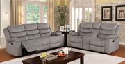 Light gray contemporary sofa w/ 2 recliners