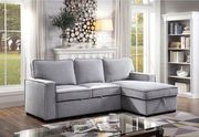 Gray contemporary sectional w/ chaise storage