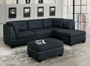 Gray contemporary sectional in linen-like fabric