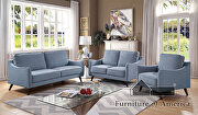 Light blue linen-like fabric transitional sofa