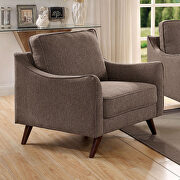 Light brown linen-like fabric transitional chair main photo