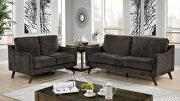 Maxime (Gray) Mid-century modern style dark gray chenille fabric sofa