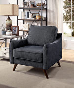 Gray linen-like fabric transitional chair main photo