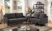 Maxime II (Gray) Gray linen-like fabric transitional sofa