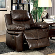 Brown bonded leather match recliner chair