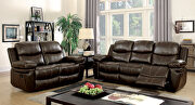 Brown bonded leather match recliner sofa