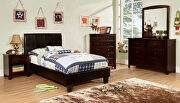 Espresso curved headboard youth bed main photo
