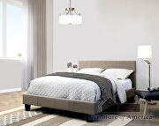 Sims (Gray) Gray finish padded headboard contemporary bed