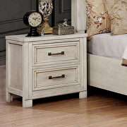 Antique white weathered finish transitional nightstand