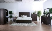Countryside style espresso finish king size bed main photo