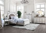 Antique white / gray contemporary colonial style bed main photo