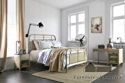 Hand-brushed distressed ivory powder coating industrial full bed main photo