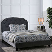 Gray finish fully upholstered frame transitional twin bed main photo