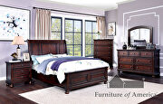 Dark cherry wood finish bed in country style main photo