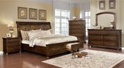 Acacia walnut/oak wood finish bed in country style main photo