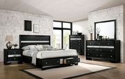 Contemporary black / silver accents king bed main photo