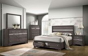 Contemporary gray / silver accents king bed main photo