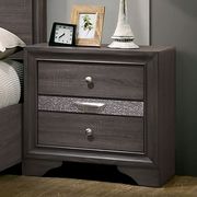 Contemporary gray / silver accents nightstand main photo