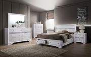Contemporary white / silver accents king bed main photo