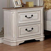 Antique white wash rustic glam look nightstand main photo