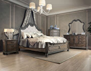 Rustic natural tone, beige camelback design traditional bed