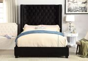 Flannelette contemporary king bed w/ tufted hb&fb main photo