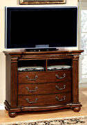 Traditional style cherry finish media chest