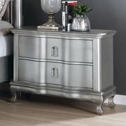 Transitional style silver glam nightstand