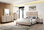 Beige / espresso / faux marble contemporary bed main photo