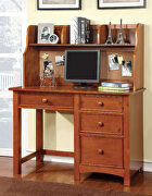 Oak finish solid wood transitional desk main photo