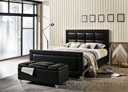 Black/ chrome fully upholstered frame king bed main photo