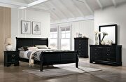 Black english dovetail construction transitional king bed