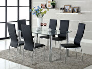 Glass top/ bold chrome legs modern dining table
