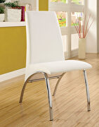 Wailoa (White) White padded dining chair w/ chrome legs
