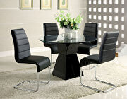 Mauna (Black) Glass top/ high gloss lacquer coating round dining table