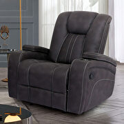 Luxurious comfort and contemporary style dark gray power recliner chair