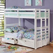 White finish solid wood twin/twin bunk bed